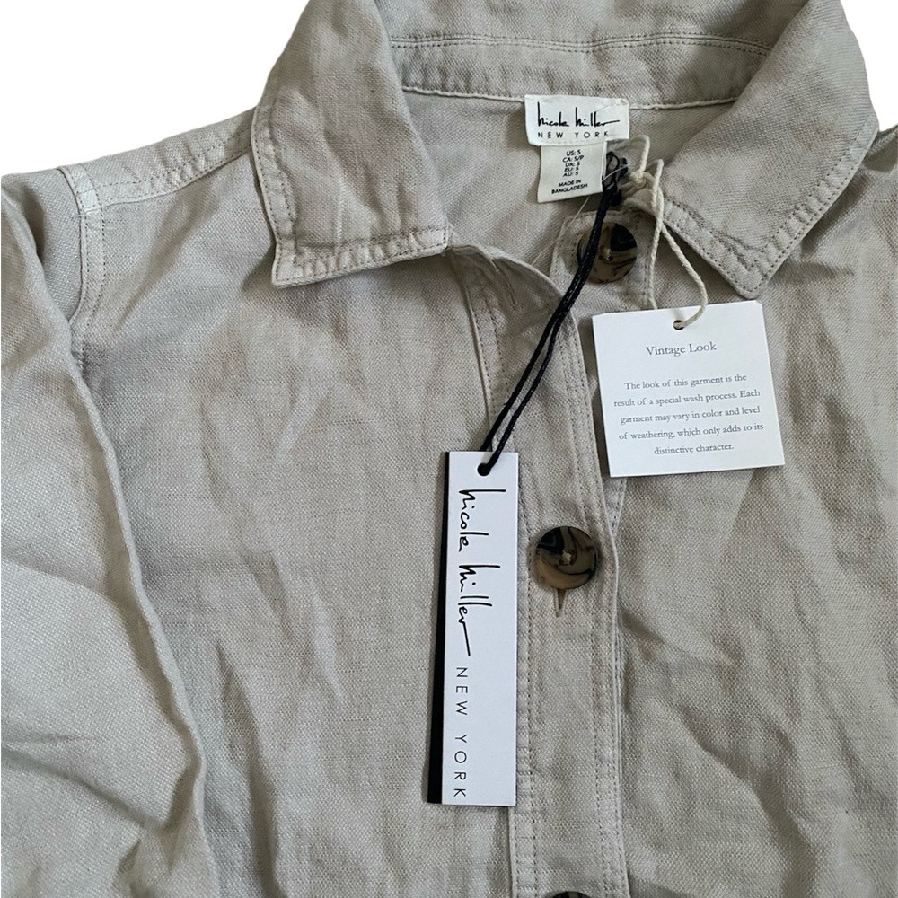 Linen and Cotton Blend Lightweight Jacket